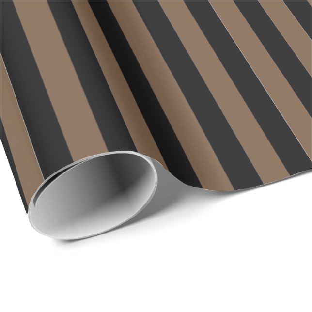Wrapping Paper-Black & Brown Stripes Paper (Roll Corner)