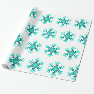 Wrapping Paper Blue Snpwflakes
