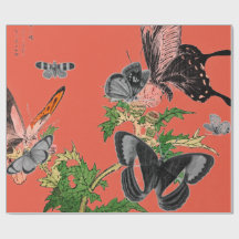 Wrapping Paper BUTTERLIES AND RED JAPANESE