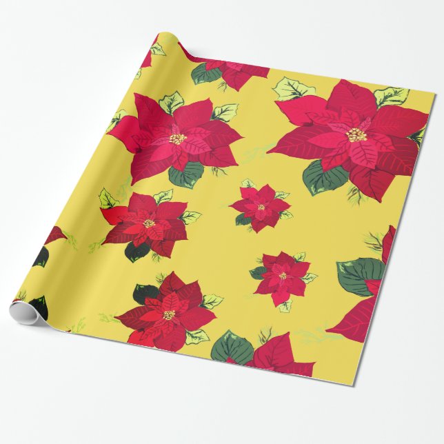 Wrapping Paper Christmas Flower (Unrolled)