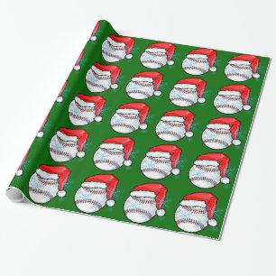 Wrapping Paper - Christmas Santa Baseball