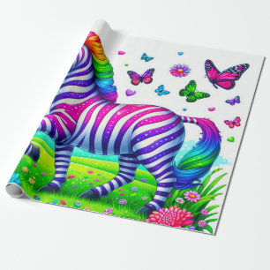 Wrapping Paper Colourful Zebra 