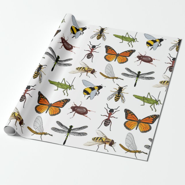 Wrapping Paper COOL INSECTS (Unrolled)
