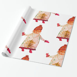 Wrapping Paper Custom New Year, Santa Claus