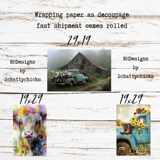Wrapping Paper Decoupage Charming Country Living (Creator Uploaded)