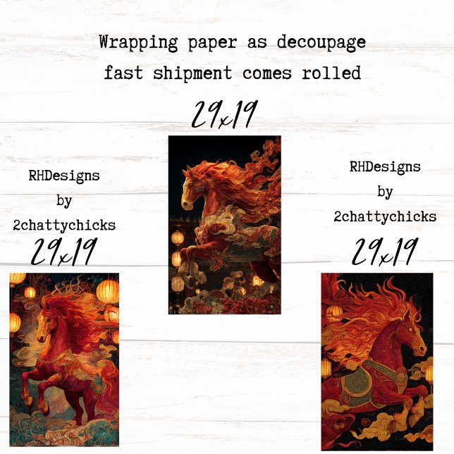 Wrapping Paper Decoupage Chinese Firehorse  (Creator Uploaded)