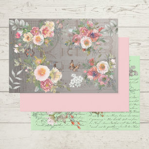 Wrapping Paper Decoupage Flat Sheets Set of 3