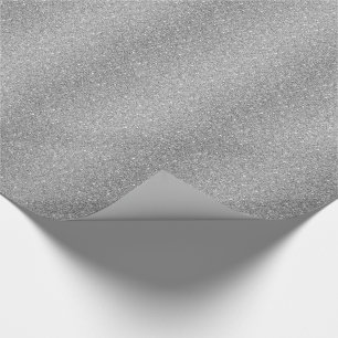Wrapping Paper Faux Silver Glitter