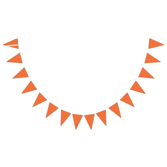 Wrapping paper featuring a pattern with orange, re bunting flags (All)