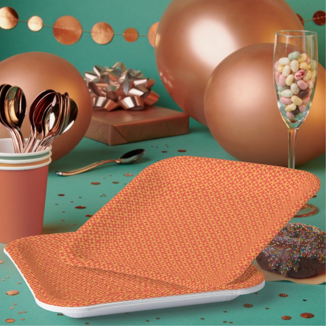Wrapping paper featuring a pattern with orange, re plate (Multi)