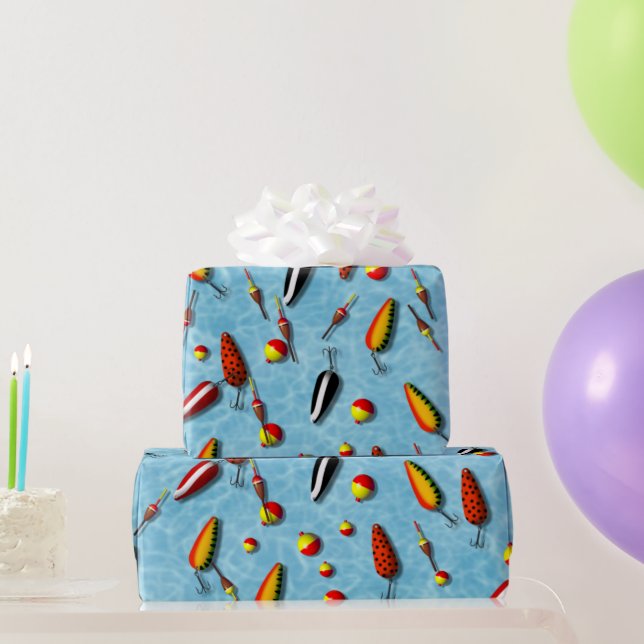 Wrapping Paper - Fishing Bobs & Lures (Party Gifts)