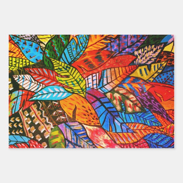 Wrapping Paper Flat Sheet - Leaf Design (Front)