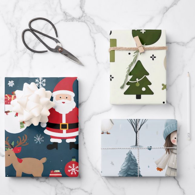 Wrapping Paper Flat Sheet Set of 3 (Front)