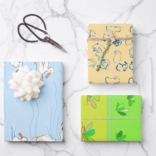 Wrapping Paper Flat Sheet Set of 3