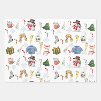 Wrapping Paper Flat Sheet Set of 3