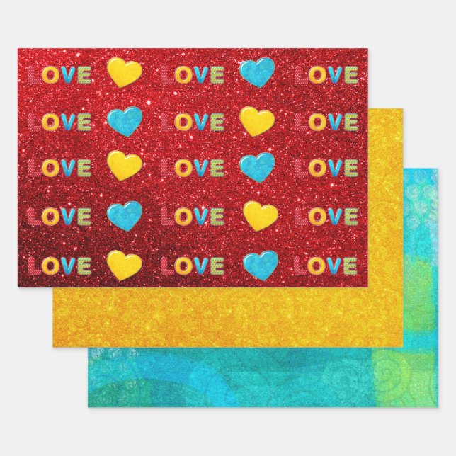 Wrapping Paper Flat Sheet Set of 3 (Set)