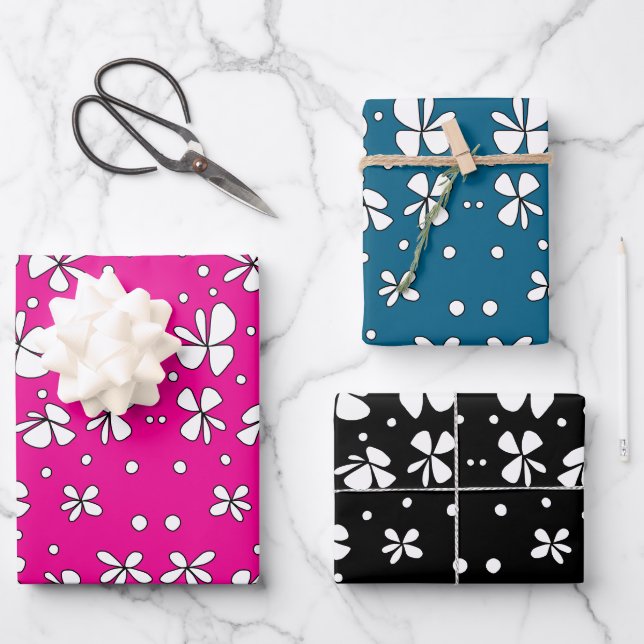 Wrapping Paper Flat Sheet Set of 3 doodle28 (Front)