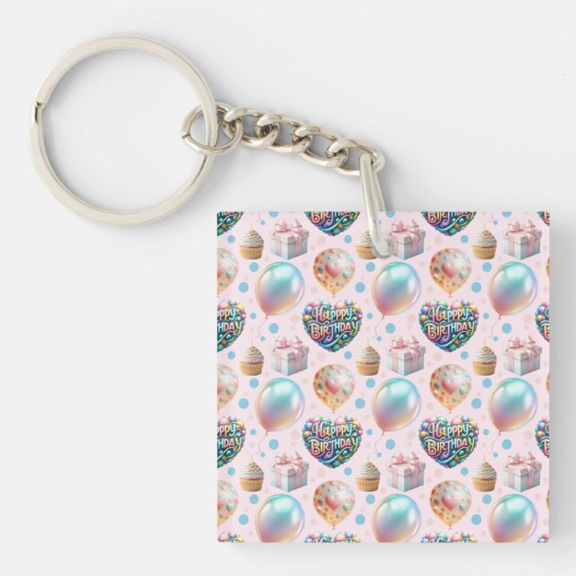 Wrapping Paper Flat Sheet Set of 3 Keychain (Front)
