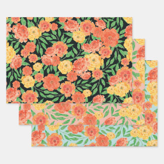 Wrapping Paper Flat Sheet Set of 3 - Marigold