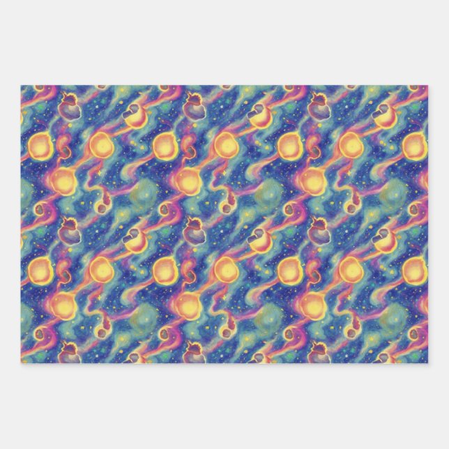 Wrapping Paper Flat Sheet Set of 3.WIERD & STRANGE (Front)
