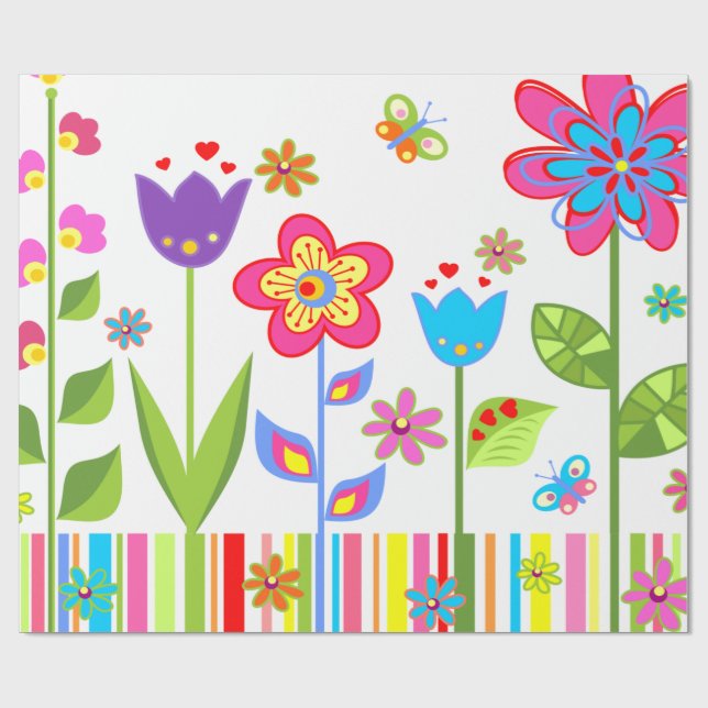 Wrapping paper flowers for her (Flat)