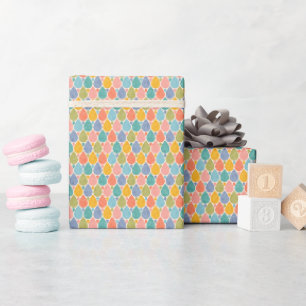 Wrapping paper for baby and kids in retro style.