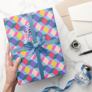 Wrapping paper for Christmas. Chequered pattern.