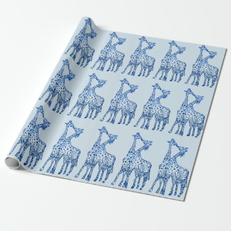 Wrapping Paper Giraffes Drawing