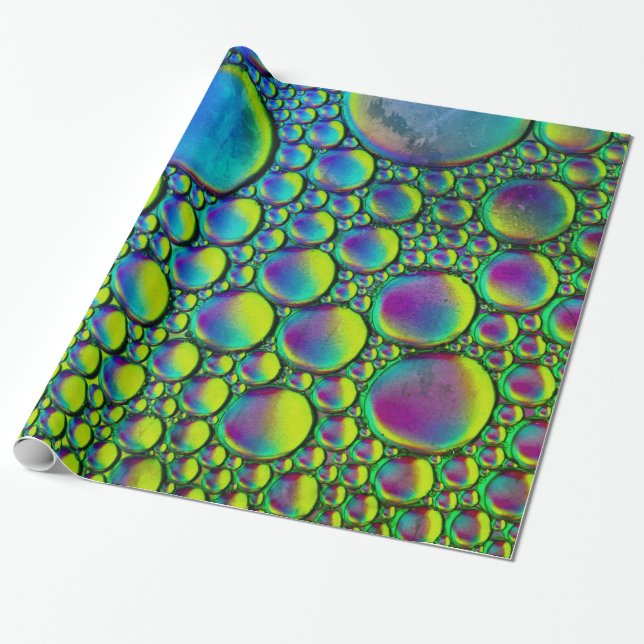 Wrapping Paper Green Abstract  Bubbles (Unrolled)