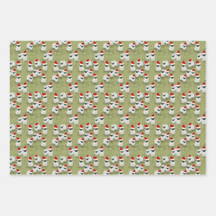 wrapping paper holiday set with charming sheep