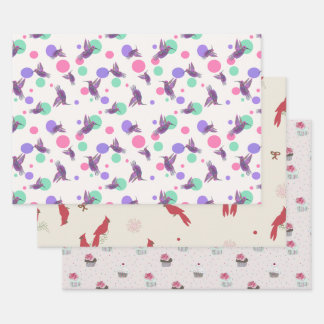 Wrapping Paper- Hummingbirds, Birthday, Cardinals Paper Sheet