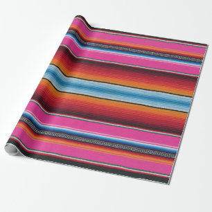 wrapping paper,Mexican serape print, pink Paper