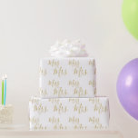 Wrapping Paper - Miss to Mrs. Gold<br><div class="desc">Fun wrapping paper with Miss to Mrs. text, use as wrapping paper, table runner, wall decorations etc. Change text and/or background colours to suit your needs.</div>