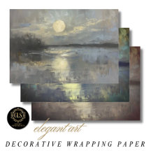 Wrapping Paper - Moonlit Landscape in Watercolor