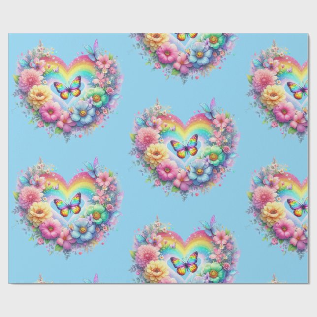 Wrapping Paper-Pastel Spring Floral Wrapping Paper (Flat)