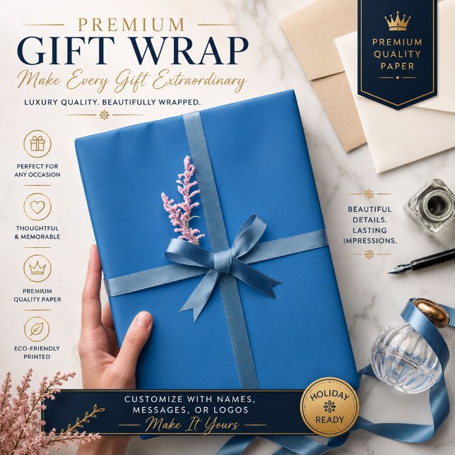 Wrapping Paper | Personalized Blue Gift Wrap (Creator Uploaded)