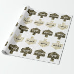 Wrapping Paper "Personalized Dreidels/Gold, Black"<br><div class="desc">Gold, Black and White Personalized Dreidels. Personalized Chanukah/Hanukkah Wrapping Paper. Let's get this Hanukkah Party started with our newest, personalized gift wrap to dress-up your Chanukah presents:) Delete text and add your own text anywhere on the wrapping paper. Use your favourite font style, colour, and size. Use the editing tools...</div>