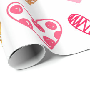 Wrapping Paper - Pink and Gold Hearts