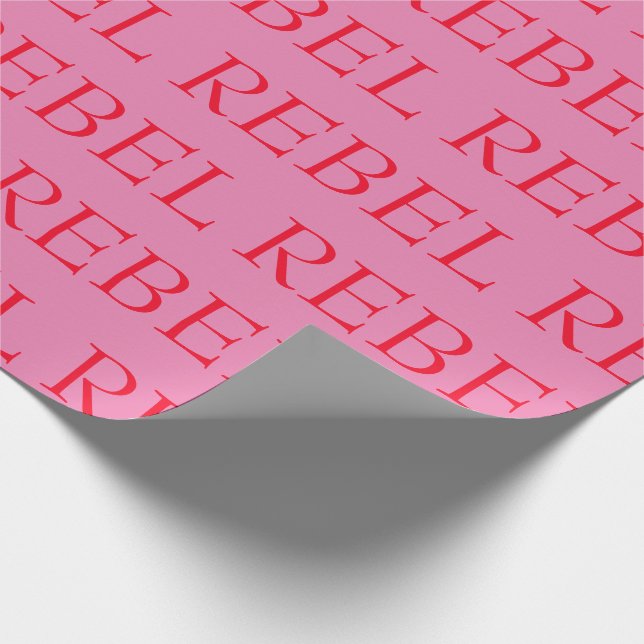 Wrapping Paper - Pink and Red REBEL (Corner)