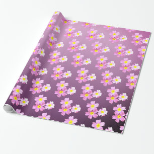 Wrapping Paper, Pink Flower Blossoms Paper