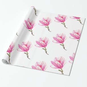 Wrapping Paper, Pink Flower Drawing Paper