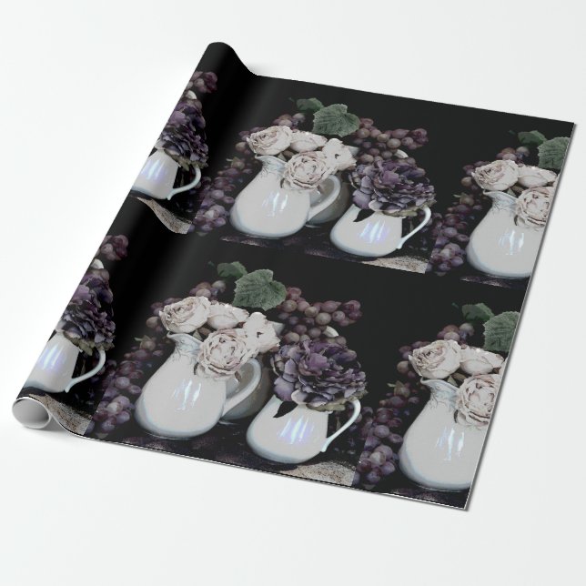 Wrapping Paper Rl 6' Pitchers, Grapes and Flowers (Unrolled)