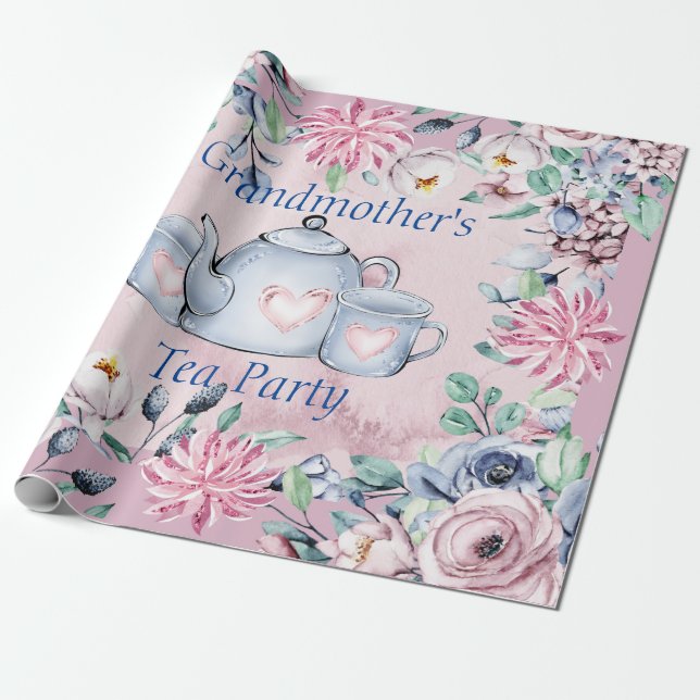 Wrapping Paper roll 15' grandmother's Tea Party (Unrolled)
