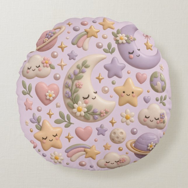 Wrapping Paper Round Pillow (Front)