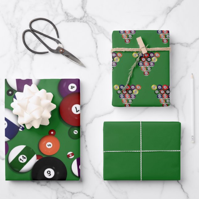 Wrapping Paper Set - Billiards (Front)