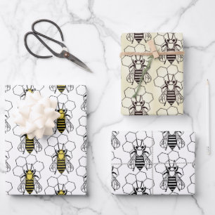 Wrapping Paper Set - Graphic Bees 