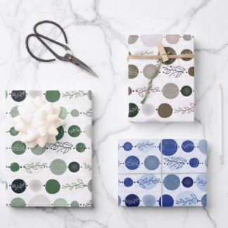 wrapping paper set of 3 sheets abstract pattern