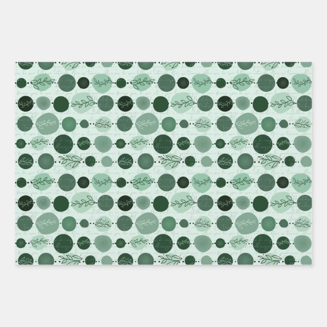 wrapping paper set of 3 sheets abstract pattern (Front 3)