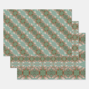 Wrapping Paper set of 3 sheets Gingko leaves 