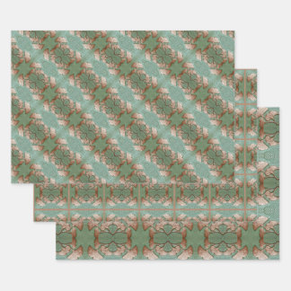 Wrapping Paper set of 3 sheets Gingko leaves 